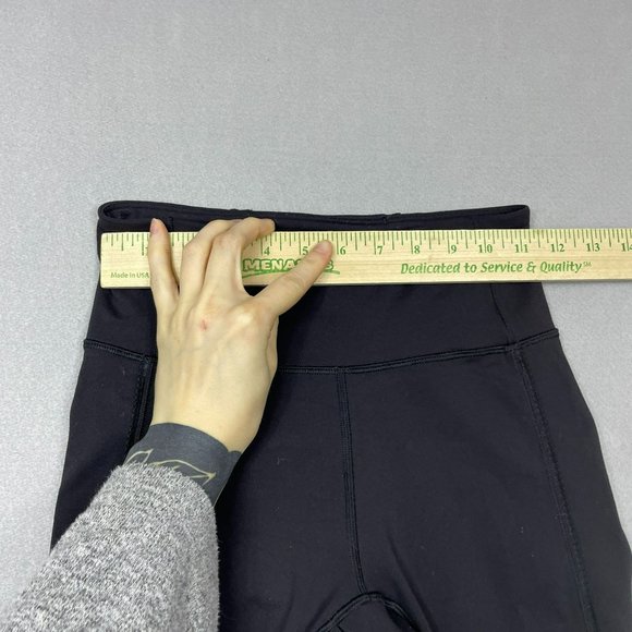 Lululemon Mesh Calf 21" Deep Breath Crop Leggings Size 4 Solid Black Gym Running - Picture 4 of 12